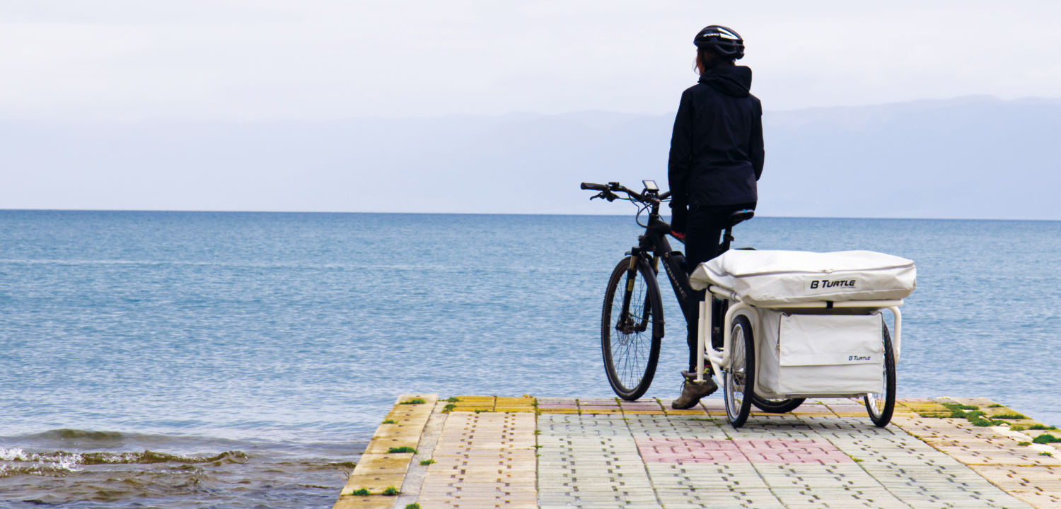 B-TURTLE - Remorque et Tente gonflable pour vélos et vélos électrique
